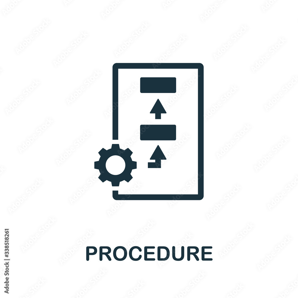 Poster procedure icon. simple element from regulation collection. filled procedure icon for templates, info