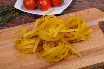 Raw pasta fettuccini