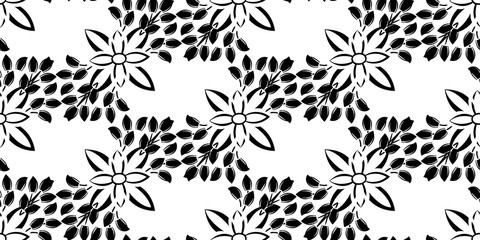 Obraz premium Flower damask ornate seamless pattern. Vector surface design for fabric, apparel textile, book, interior, wallpaper background