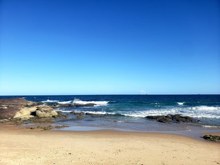 praia, areia, mar, férias, natureza, pedras, pegadas