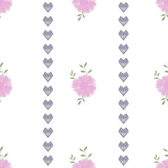 Seamless pattern with abstract flowers. Creative color floral surface design. Vector background.