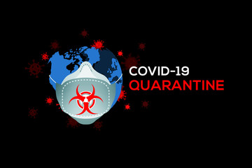 Coronavirus public health risk disease and flu outbreak with medical respirator mask nCOV influenza background, viral strain case as a pandemic medical concept with dangerous cells. 3d rendering
