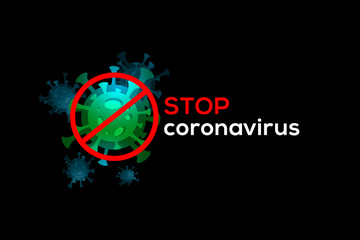 Floating influenza virus cells illustration. Dangerous asian ncov coronavirus, SARS pandemic risk. Quarantine concept. 3d rendering