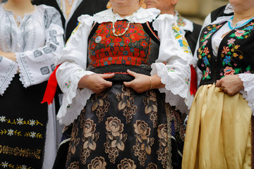 Details with the traditional Romanian clothing of senior women.