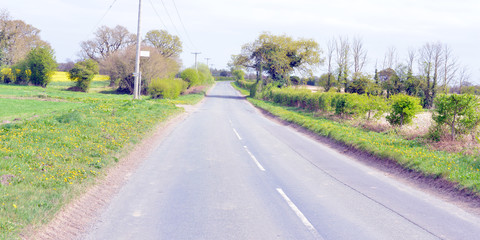 Fototapeta premium Country Road - Wheldrake - York - Yorkshire - England - UK