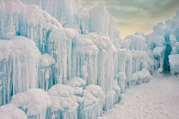 winter landscape with icicles