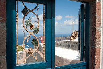 Santorini window view