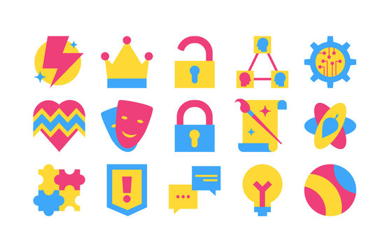 Collection Different Creative Design Set Icon