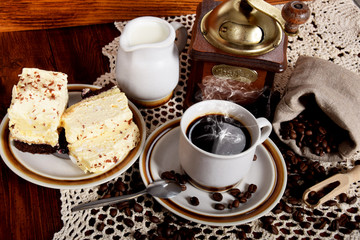 coffee milk and cookie