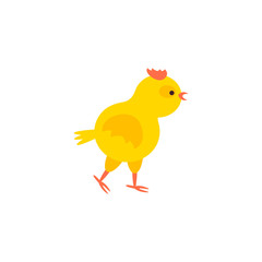Chicken on a white background. Vector illustration for Easter greeting card