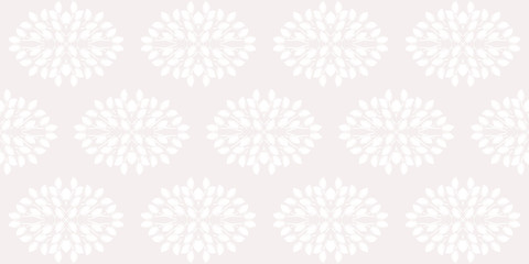 White monohrome floral ornate pattern. Seamless design for fabric, textile, book, interior, wallpaper.