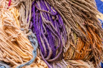 coloreds dyed dried wool