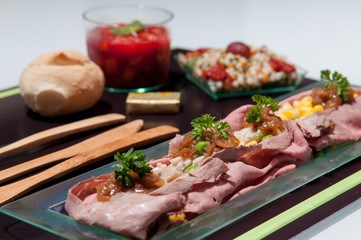Roast Beef with Couscous and Jello