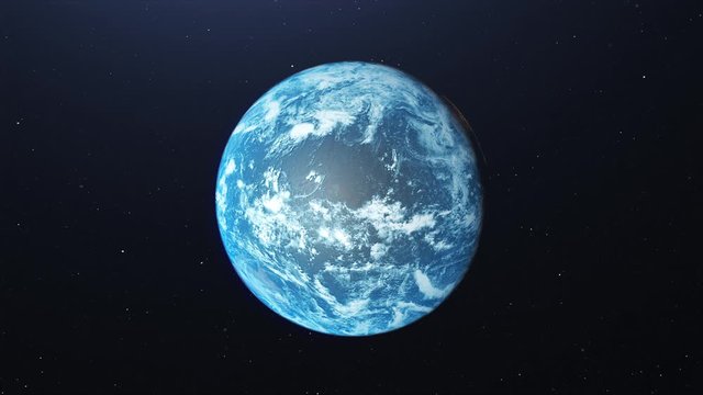 Earth planet in deep space, surrounded by space darkness