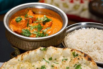 Butter Chicken with Naan and Jasmine Rice