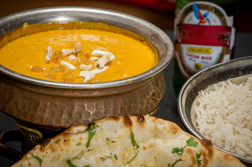 Vegetarian Korma with Naan and Rice