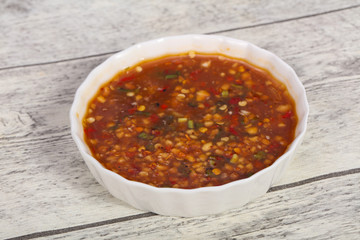 Thai style spicy chilli sauce