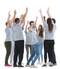 Fototapeta premium group of diverse young people standing together.