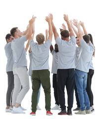 Fototapeta premium group of diverse young people showing their unity.
