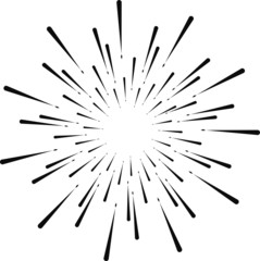 Fototapeta premium Circular fireworks explosion texture. Distressed uneven grunge background. Abstract vector illustration. Overlay to create interesting effect and depth. Isolated on white background.EPS10.