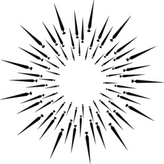 Obraz premium Circular fireworks explosion texture. Distressed uneven grunge background. Abstract vector illustration. Overlay to create interesting effect and depth. Isolated on white background.EPS10.