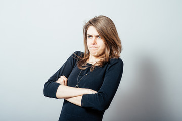 Portrait of disgusted woman