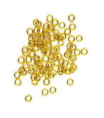 beautiful gold hairpins, stars, various hair decorations isolated on a white background. accessories for handmade jewelry