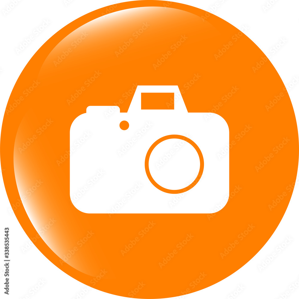 Poster camera web icon isolated on white background