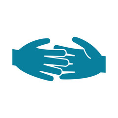 happy friendship day celebration shaking hands silhouette style icon