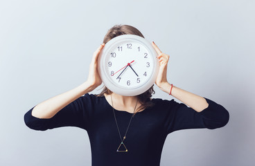 girl with the clock