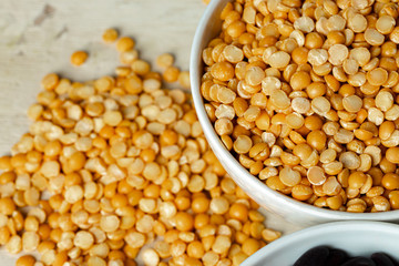 Beans assortment on white stone table