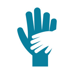 Obraz premium happy friendship day celebration hands together support silhouette style icon