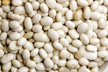 Heap of beans. Raw beans texture background.