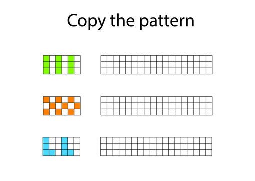 Copy the pattern - vector worksheet for children scaled for A4 print