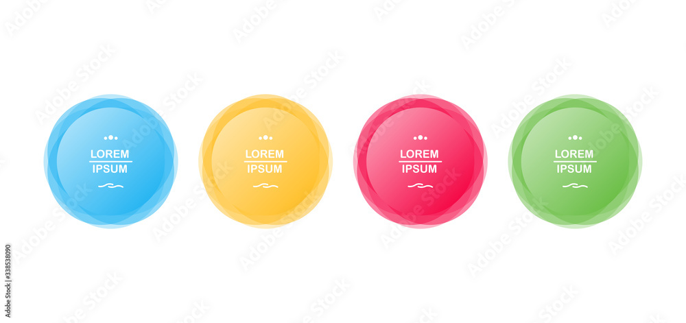 Poster four circle fluid different color design elements for your text on a white background. vector
