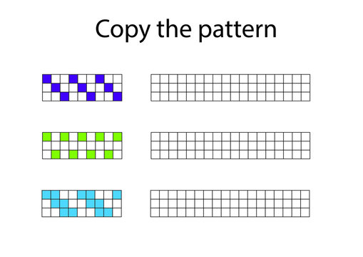 Copy the pattern - vector worksheet for children scaled for A4 print