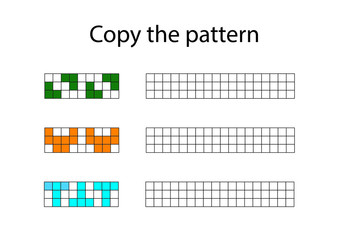 Copy the pattern - vector worksheet for children scaled for A4 print