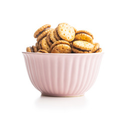 Mini cream sandwich cookies.