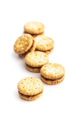 Mini cream sandwich cookies.