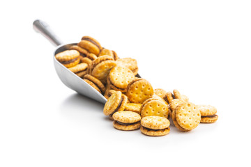 Mini cream sandwich cookies.