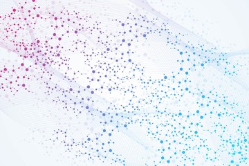 Structure molecule and communication. Dna, atom, neurons. Scientific concept for your design. Connected lines with dots. Medical, technology, chemistry, science background. Vector illustration.