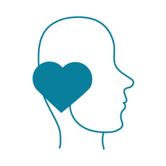 happy friendship day celebration human profile heart love silhouette style icon