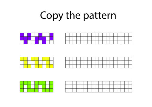 Copy the pattern - vector worksheet for children scaled for A4 print