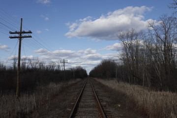 Isolated Railway Track During Sunset