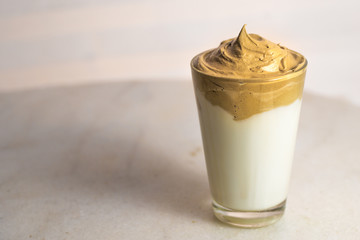 Dalgona Coffee, a trendy creamy whipped coffee.