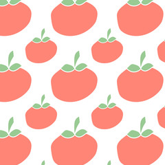 Cute hand drawn seamless pattern - Tomato - vector