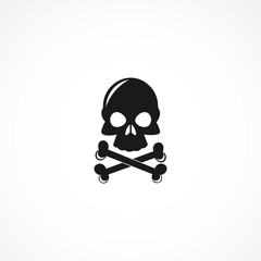 skull icon. death icon isolated on white