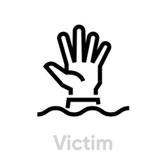 Victim icon. Editable Vector Outline.