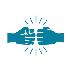 happy friendship day celebration two fists together silhouette style icon