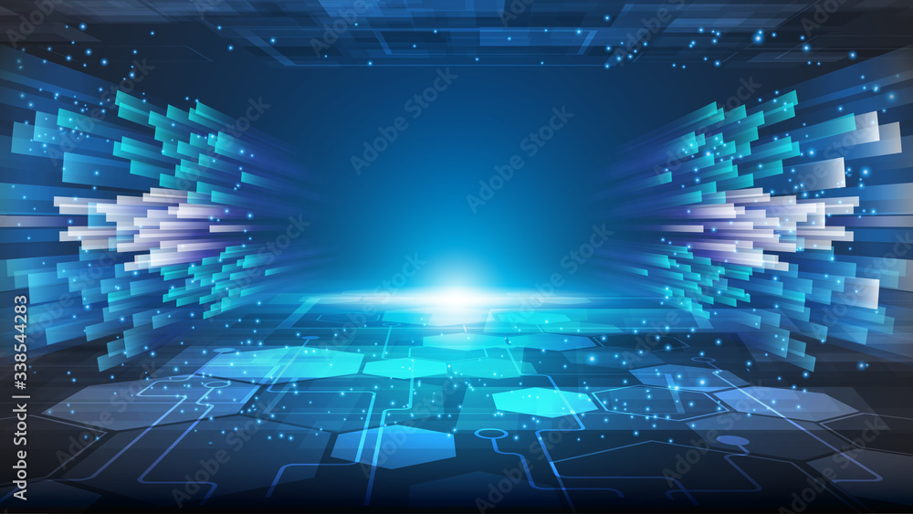Poster speed cyber tunnel connection networking concept design background eps 10 vector